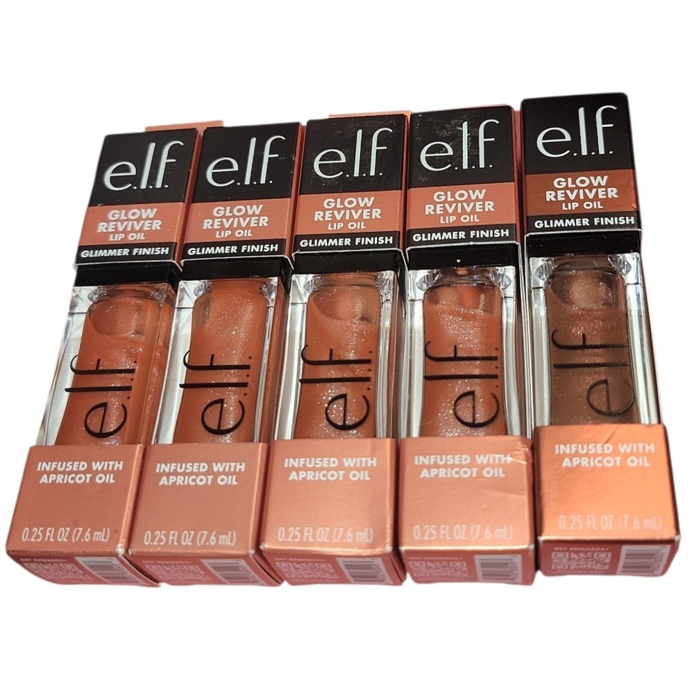 ELF Glow Reviver Lip Oil  5 Pack Super Neutral  & Chocolux Glimmer Finish Tinted